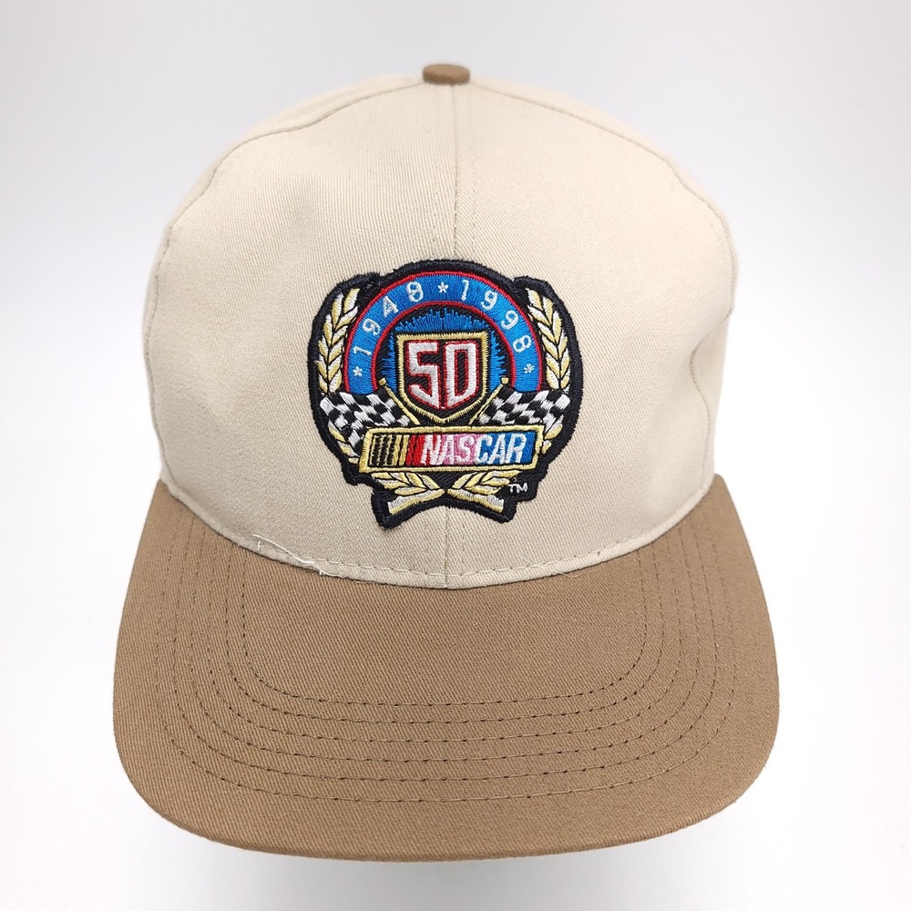 Vintage NASCAR 50th Anniversary Checkered Flag 1998 Snapback Hat NWT Raybestos‎